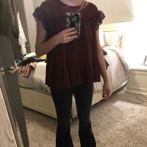 Maroon Top from Hazel & Olive